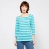 Regatta Ladies Polexia Square Neck Top Turquoise White Stripe