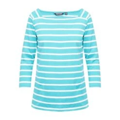 Regatta Ladies Polexia Square Neck Top Turquoise White Stripe -Clothing Store go 575859 u