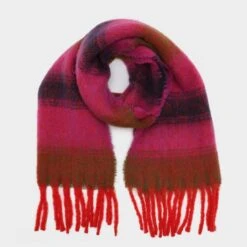 Platinum Womens Woven Scarf Pink Stripes