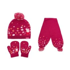 Regatta Peppa Pig Knitted Pom Pom Hat Scarf And Glove Set -Clothing Store go 618898 z